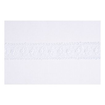 White Embroidered Tulle Lace Trim by the Metre
