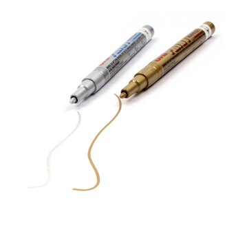 Uni Paint Silver and Gold Bullet Tip Permanent Marker 2 Pack