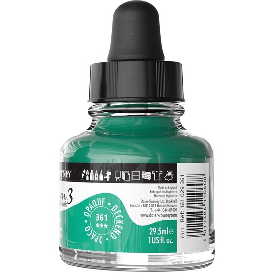 Daler-Rowney System3 Phthalo Green Acrylic Ink 29.5ml image number 3