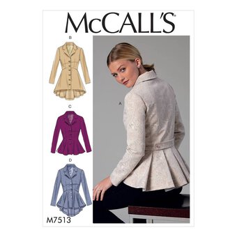 McCall&rsquo;s Peplum Jackets Sewing Pattern M7513 (6-14)