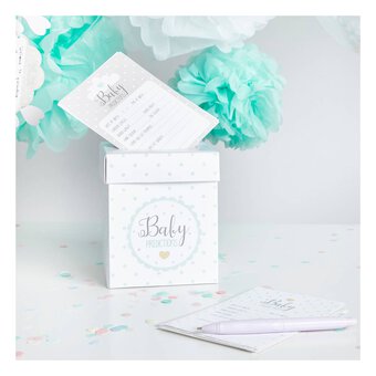Grey Baby Shower Prediction Cards 20 Pack