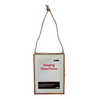 Copper Hanging Glass Frame 19.5cm x 14.5cm