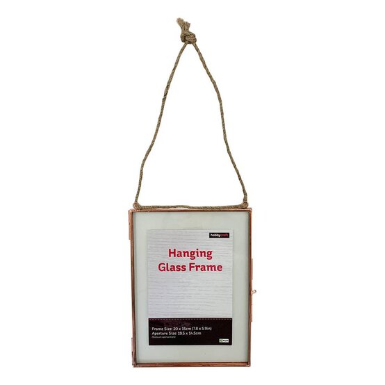 Copper Hanging Glass Frame 19.5cm x 14.5cm