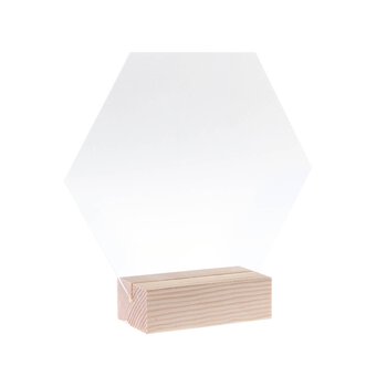 Clear Hexagon Acrylic Table Sign 16cm