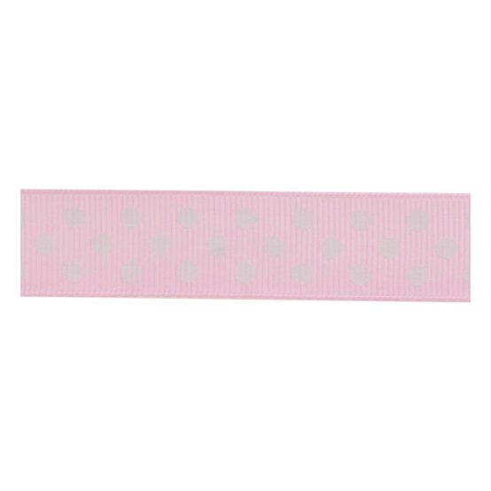 Baby Pink Spots Grosgrain Ribbon 19mm x 4m image number 2