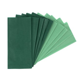 Dark and Light Green Tissue Paper 65cm x 50cm 10 Pack