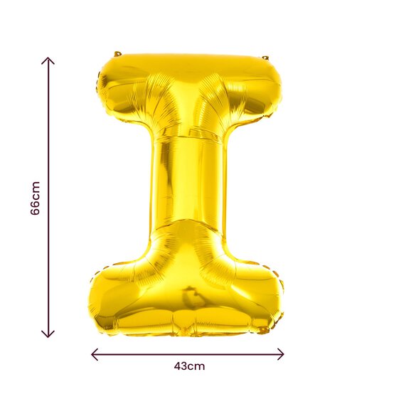 Extra Large Gold Foil Letter I Balloon image number 2