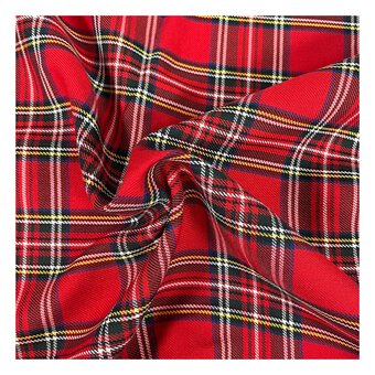 Royal Stewart Poly Viscose Tartan Fabric by the Metre