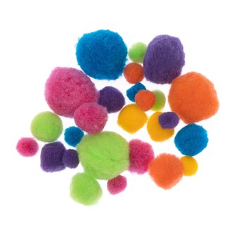 Bright Pipe Cleaners and Pom Poms Craft Pack 80 Pieces