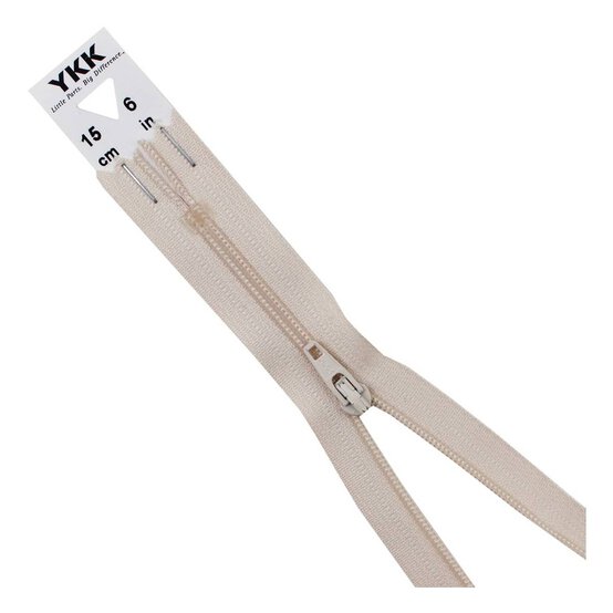 YKK Light Beige Dress and Skirt Zip 15cm image number 1