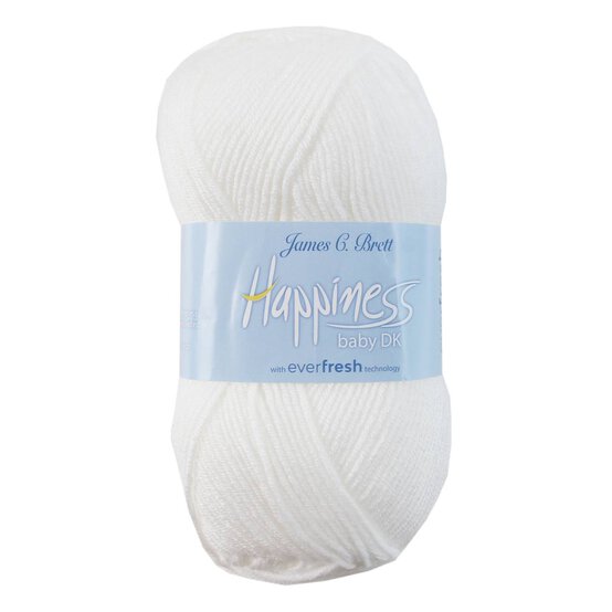 James C Brett White Happiness DK Yarn 100g image number 1