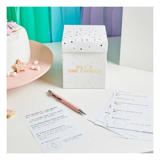 Baby Shower White and Gold Time Capsule image number 3