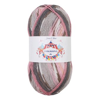 James C Brett Pink Grey Mix Fairground DK Yarn 100g