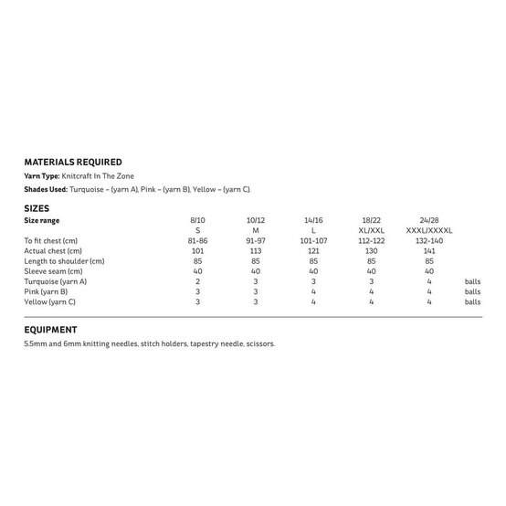 Knitcraft Colour Block Cardigan Digital Pattern 0106 image number 2