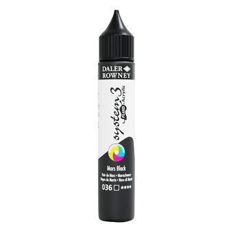 Daler-Rowney System3 Mars Black Fluid Acrylic 29.5ml (036)
