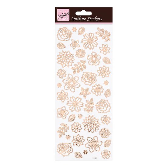 Anita's Rose Gold Flower Outline Stickers image number 1
