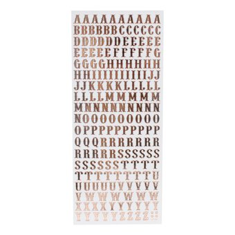 Anita's Rose Gold Traditional Alphabet Outline Stickers