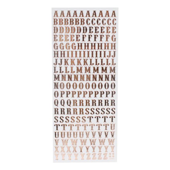 Anita's Rose Gold Traditional Alphabet Outline Stickers