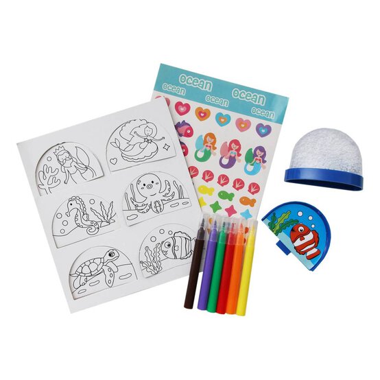 Colour-In Ocean Snow Globe Kit image number 2