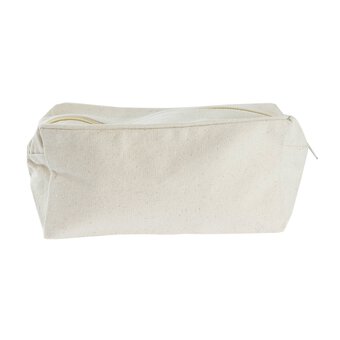 Natural Cotton Zip Pouch 21cm x 8cm x 11cm
