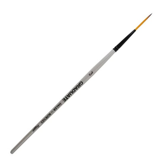Daler-Rowney Dark Tip Synthetic Rigger Graduate Brush Size 3 White image number 1