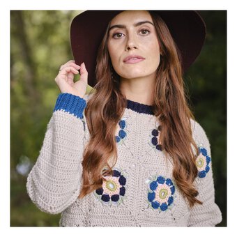 Knitcraft Flower Garden Crochet Jumper Digital Pattern 0270