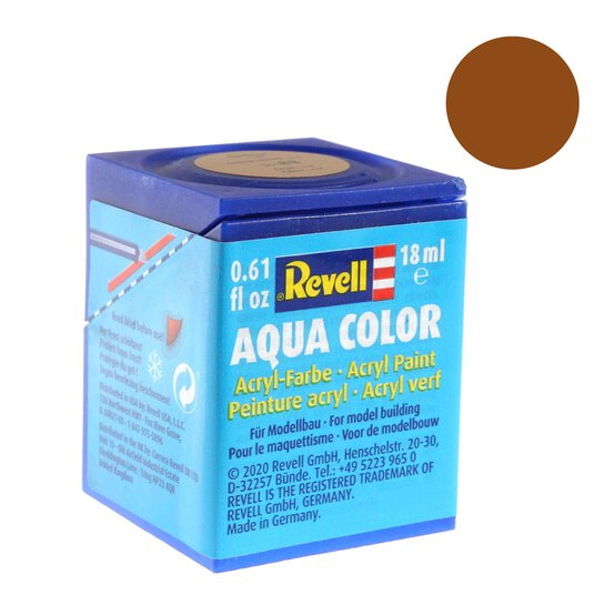 Revell Ochre Brown Matt Aqua Colour Acrylic Paint 18ml (188) image number 1