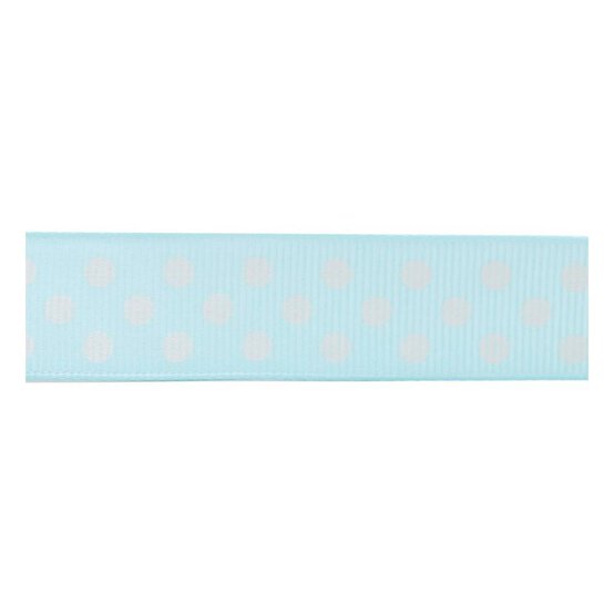 Baby Blue Spots Grosgrain Ribbon 19mm x 4m image number 2