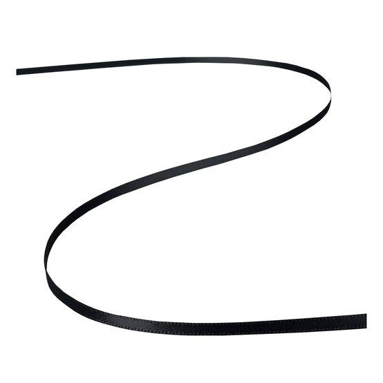 Black Double-Faced Satin Ribbon 3mm x 5m image number 2