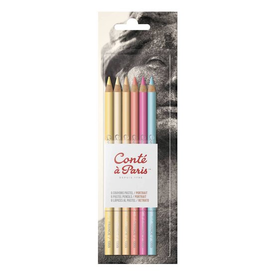 Conte a Paris Portrait Pastel Pencils 6 Pack image number 1