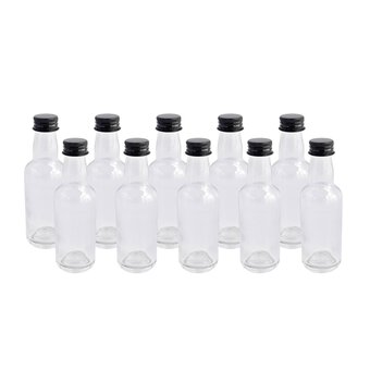 Clear Mini Glass Bottles 50ml 10 Pack
