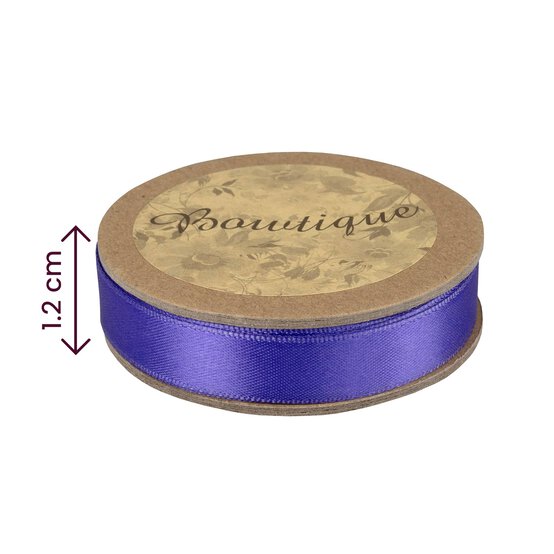 Purple Double-Faced Satin Ribbon 12mm x 5m image number 4