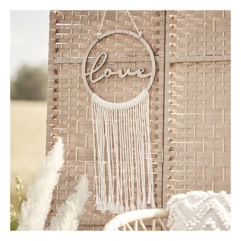 Ginger Ray Wooden Love Macram&eacute; Wall Hanging Hoop