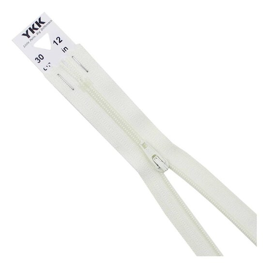 YKK Cream Dress and Skirt Zip 30cm