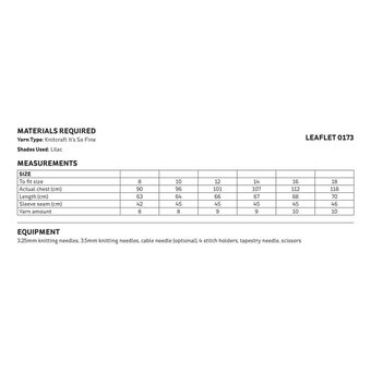 Knitcraft Cable Trim Jumper Digital Pattern 0173