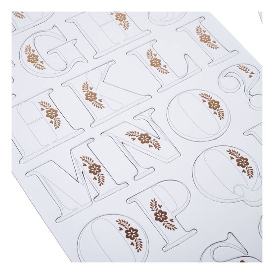Foil Floral Alphabet Chipboard Stickers 75 Pieces image number 2