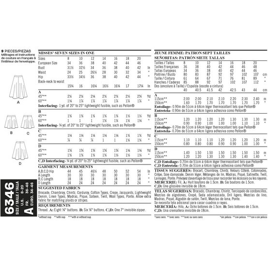 New Look Women's Easy Skirt Sewing Pattern 6346 image number 3