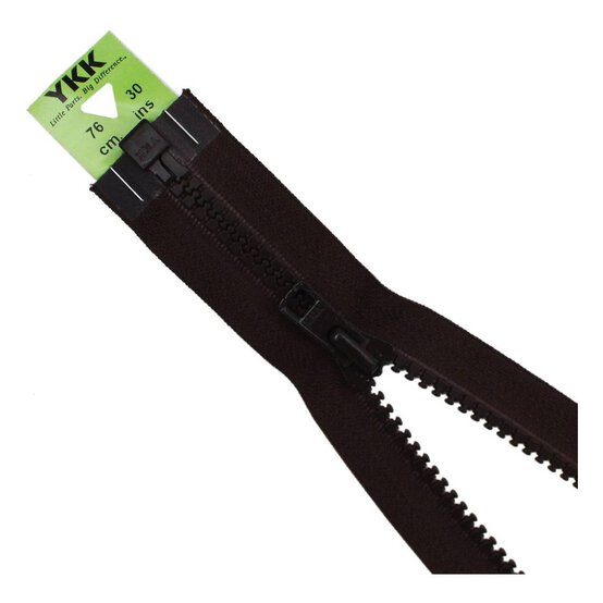 YKK Heavy Weight Open End Zip 76cm Brown image number 1