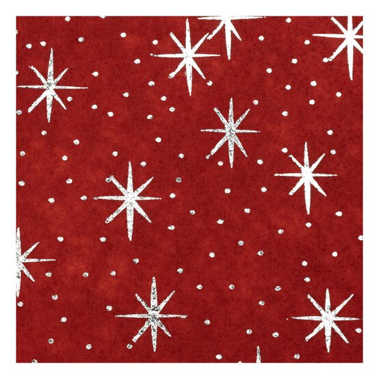 Red Glitter Star Felt Sheet A4 image number 4