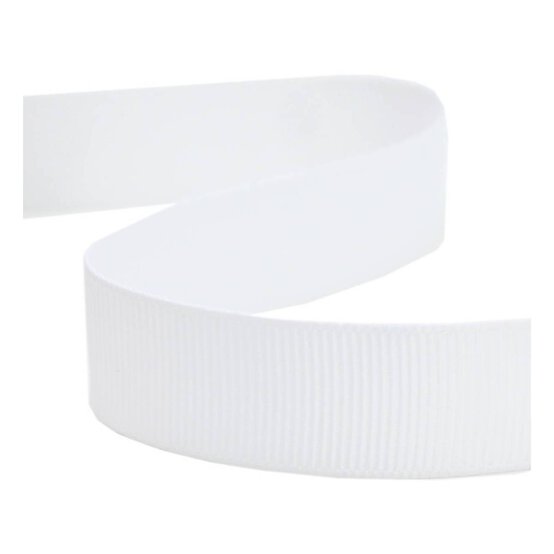 White Grosgrain Ribbon 15mm x 5m image number 1