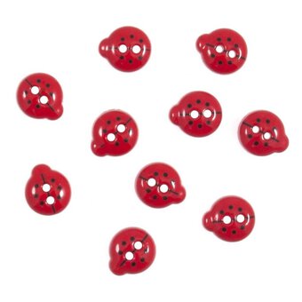 Trimits Mini Ladybird Craft Buttons 10 Pieces
