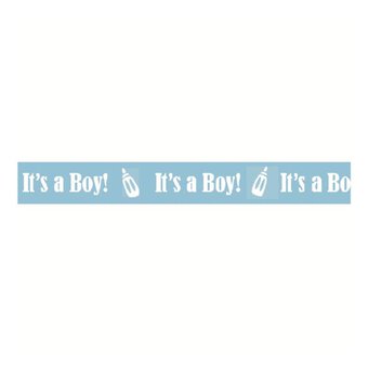 White On Baby Blue It's A Boy Bottle Ribbon 10mm x 4m