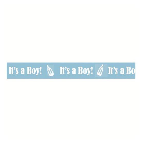 White On Baby Blue It's A Boy Bottle Ribbon 10mm x 4m image number 1