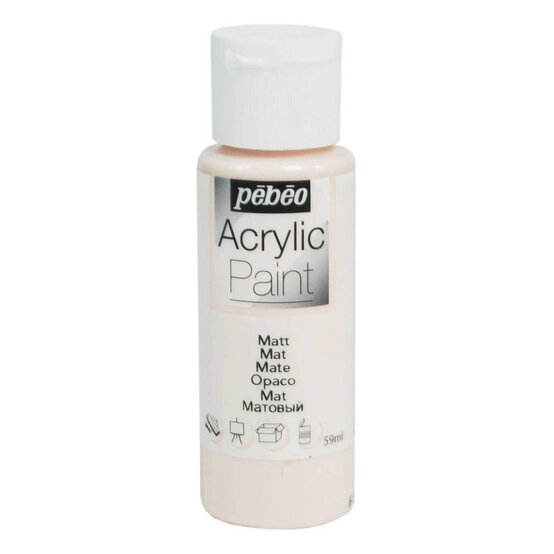 Pebeo Powder Pink Matt Acrylic Craft Paint 59ml image number 1