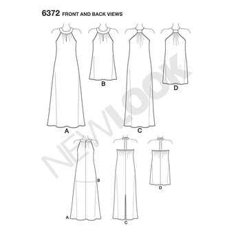 New Look Women's Dress and Top Sewing Pattern 6372
