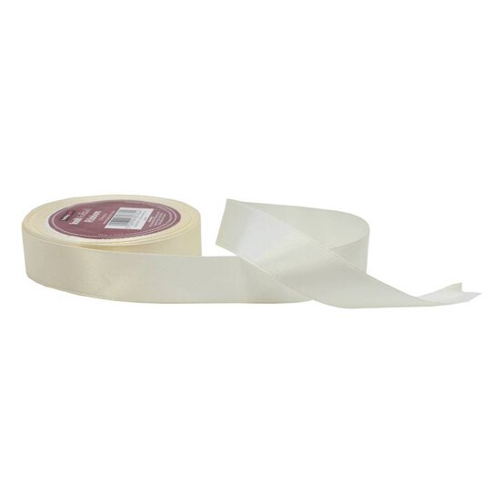 Cream Satin Ribbon 20 mm x 15 m image number 1