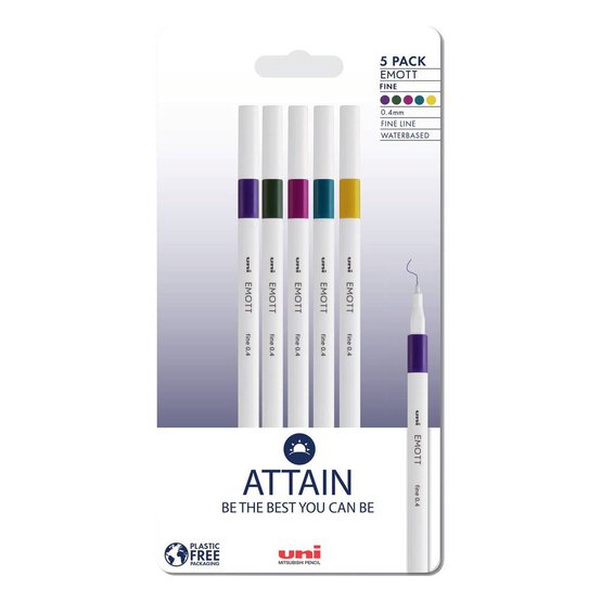 Uni-ball Attain EMOTT Fine Line Pens 5 Pack image number 1