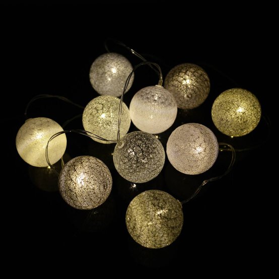 10 LED Grey Cotton Ball Lights 1.65m image number 3