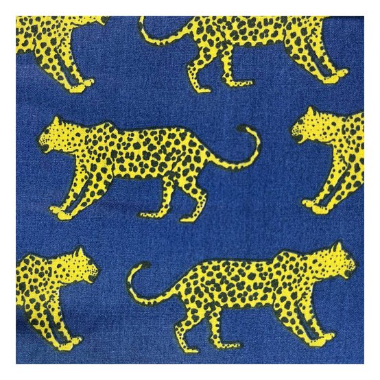 Navy Leopard Polycotton Fabric by the Metre image number 2
