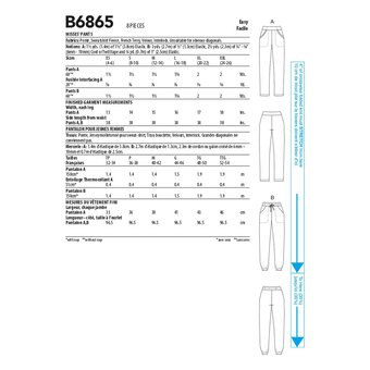 Butterick Women&rsquo;s Trousers Sewing Pattern B6865 (XS-XXL)